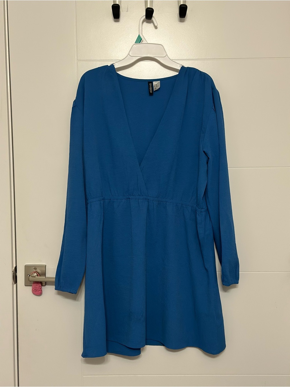H&M Cobalt Blue V-Neck Long Sleeve Dress